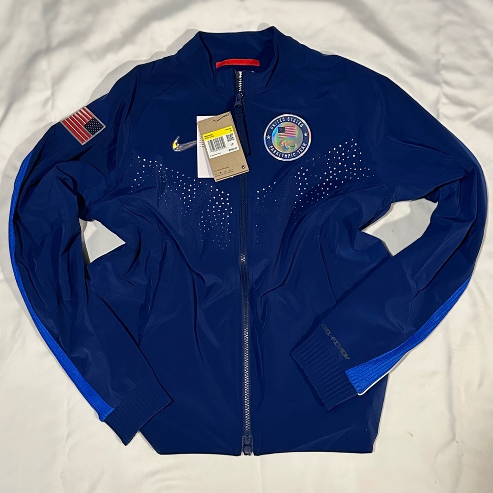 NWT Women's Nike Blue U.S. Paralympics Medal Ceremony Raglan Performance Jacket